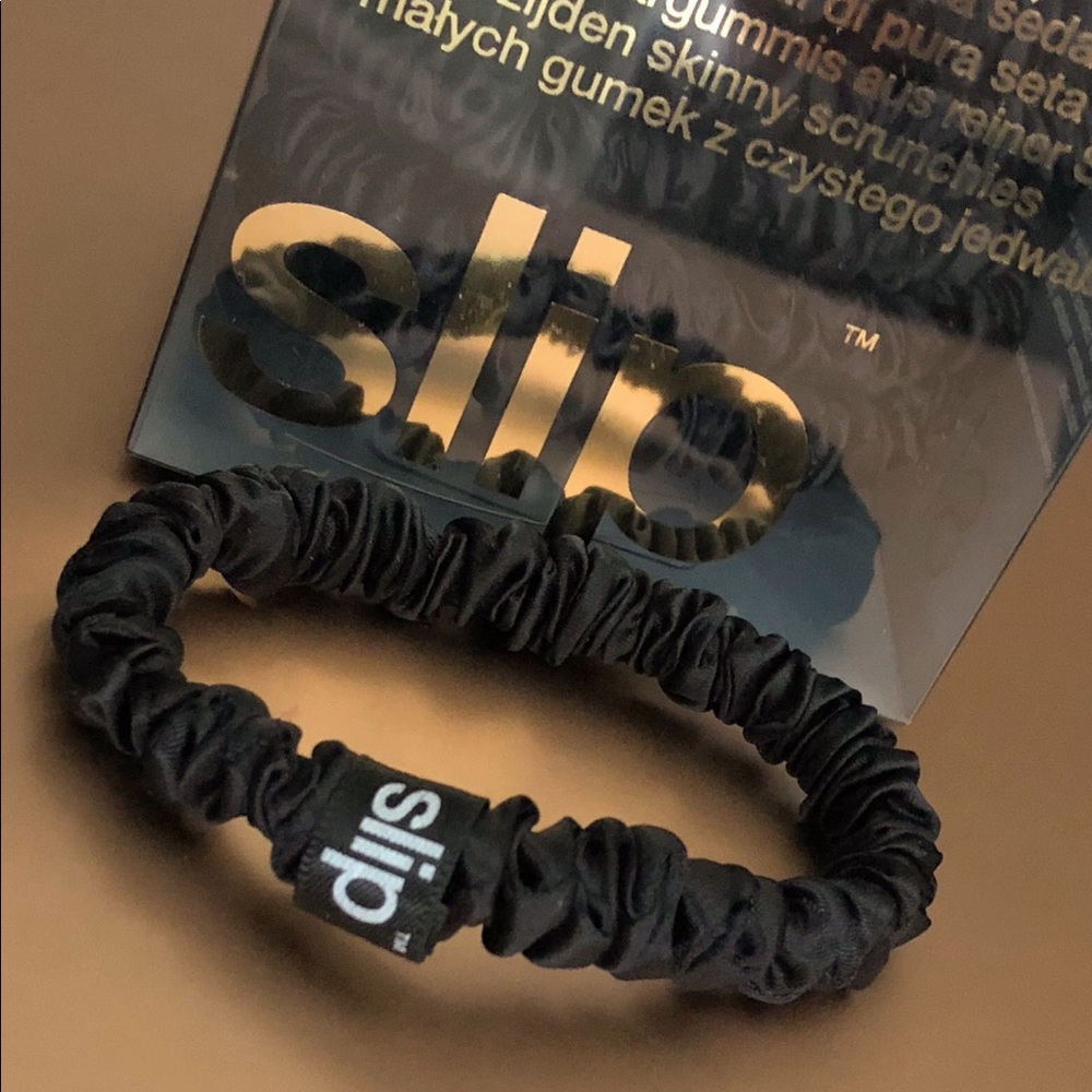 SLIP SKINNY PURE SILK HAIR TIE BLACK 1pc